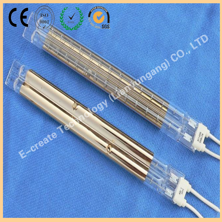 Heidelberg, Roland, KBA machine dedicated double-hole double-tube gold-plated infrared heating tube, gold-plated heating tube